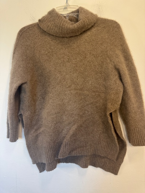 Saks Fifth Avenue Black Label Sweaters - Saks Fifth Avenue Black Label Taupe Cashmere Funnel Neck Pullover Sweater
